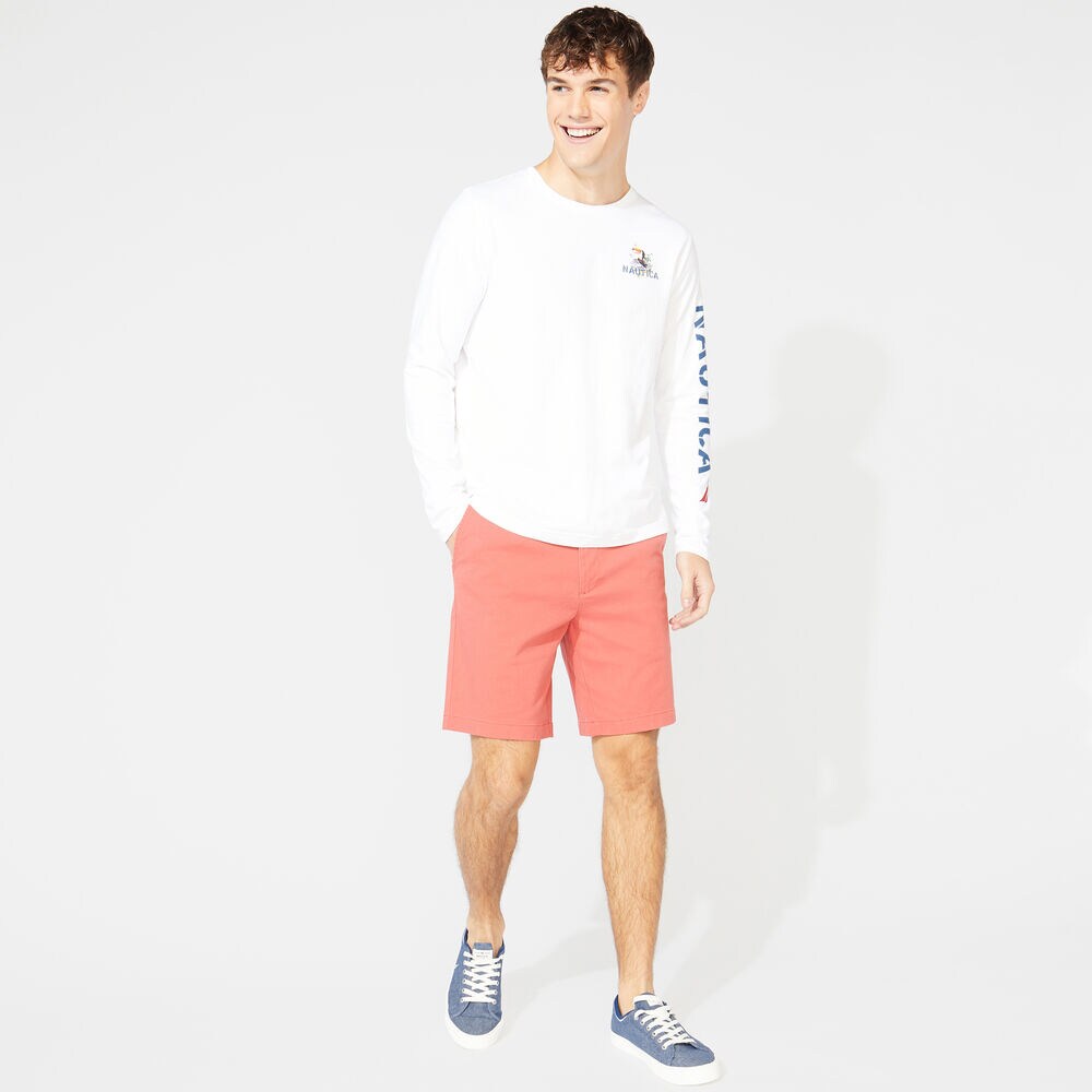 LONG SLEEE KIAWAH ISLAND PRINT T-SHIRT,Bright White,large