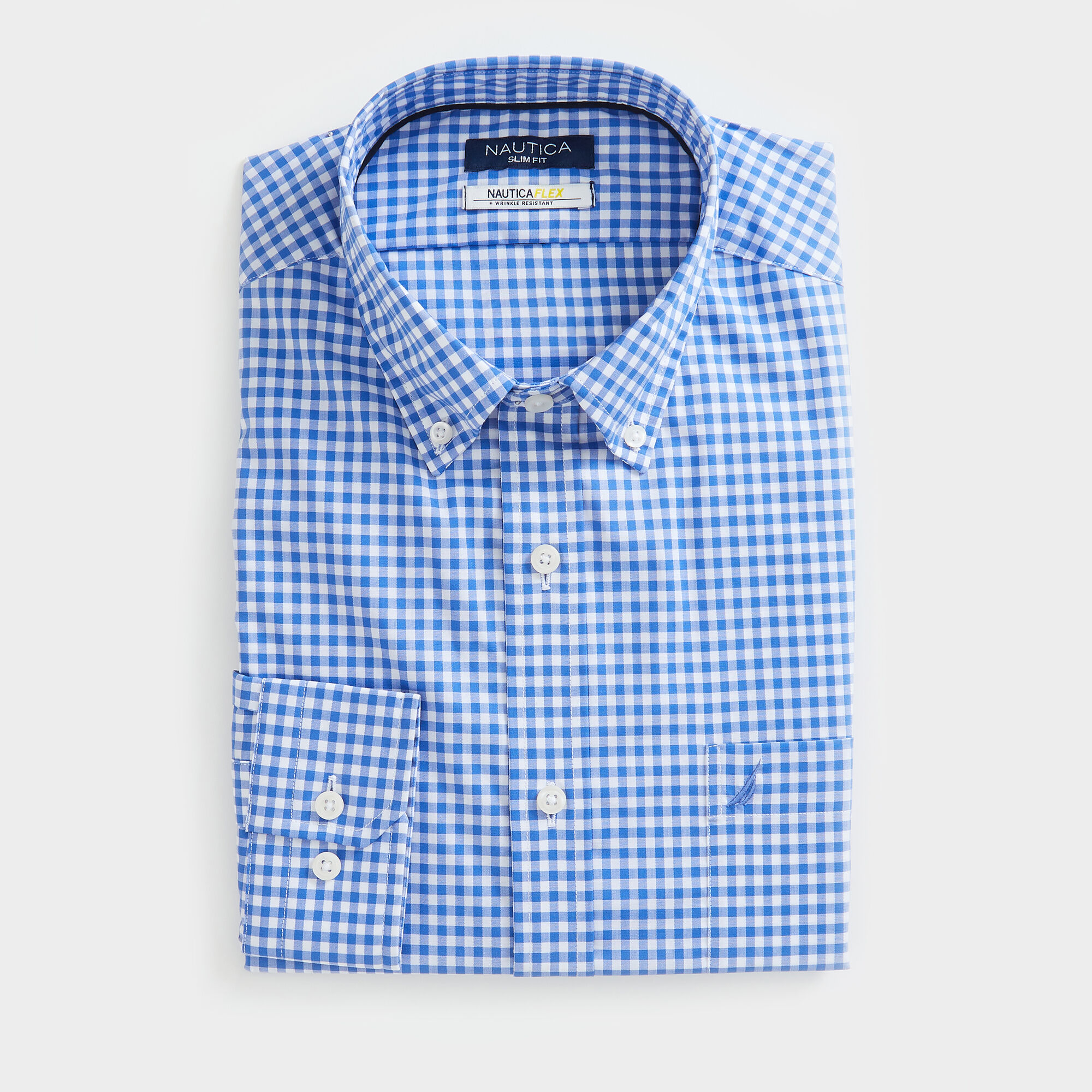 SLIM FIT WRINKLE-RESISTANT PLAID SHIRT,Rolling River Wash,large