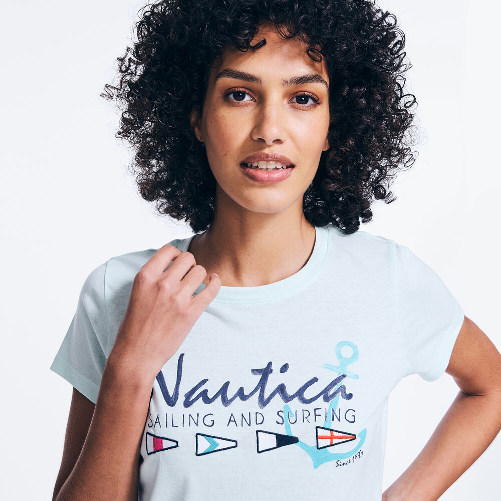 SAILING AND SURFING GRAPHIC T-SHIRT,Little Boy Blue,large