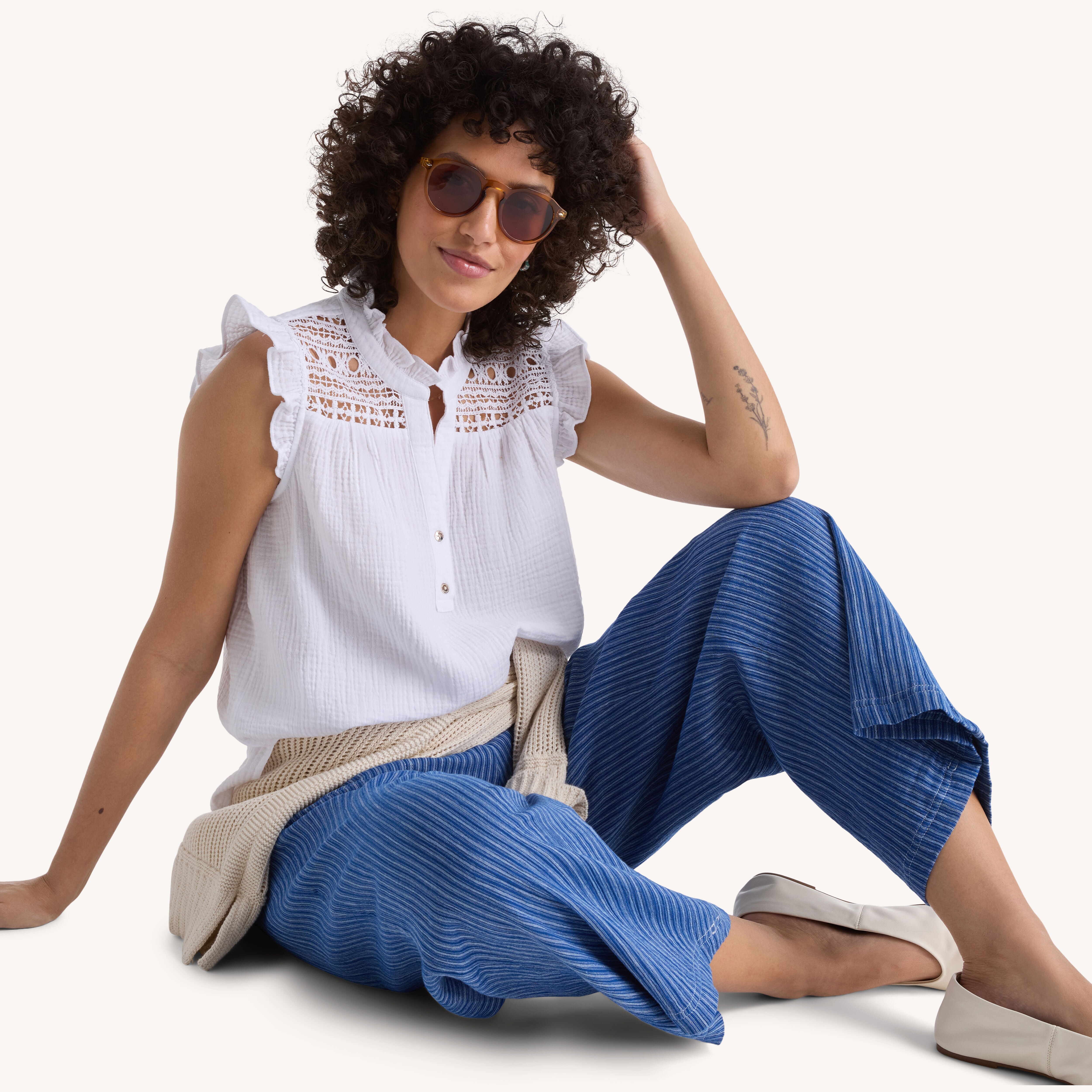 Popover Lace Top | Nautica