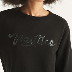 Sequin Logo Sweatshirt,True Black,large