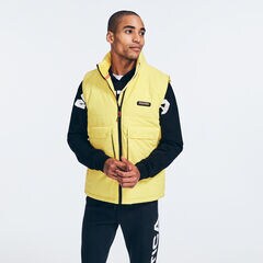 COMPETITION COLORBLOCK PUFFER VEST,Old Gold,large