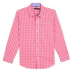 Little Boys' Mason Woven Gingham Shirt (4-7),Camellia Rose,large