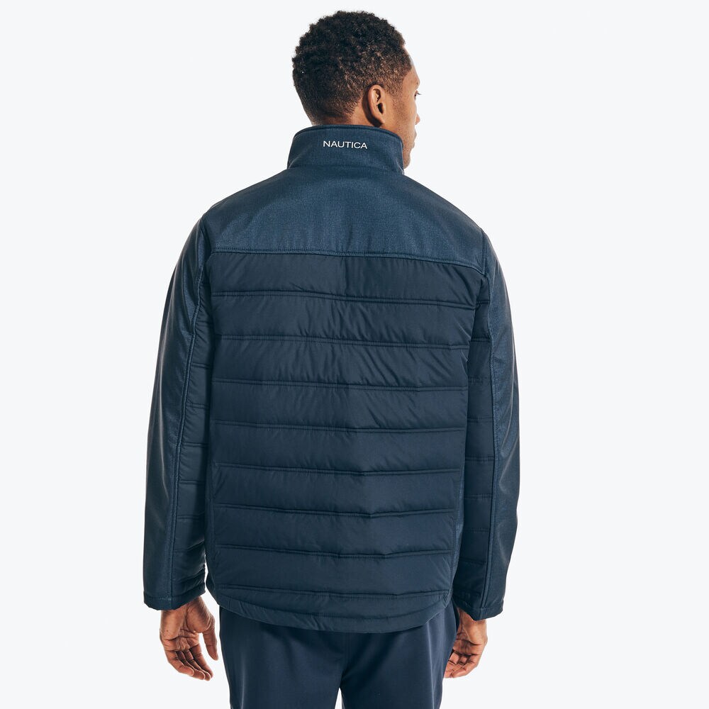 MIXED-MEDIA JACKET,Navy,large