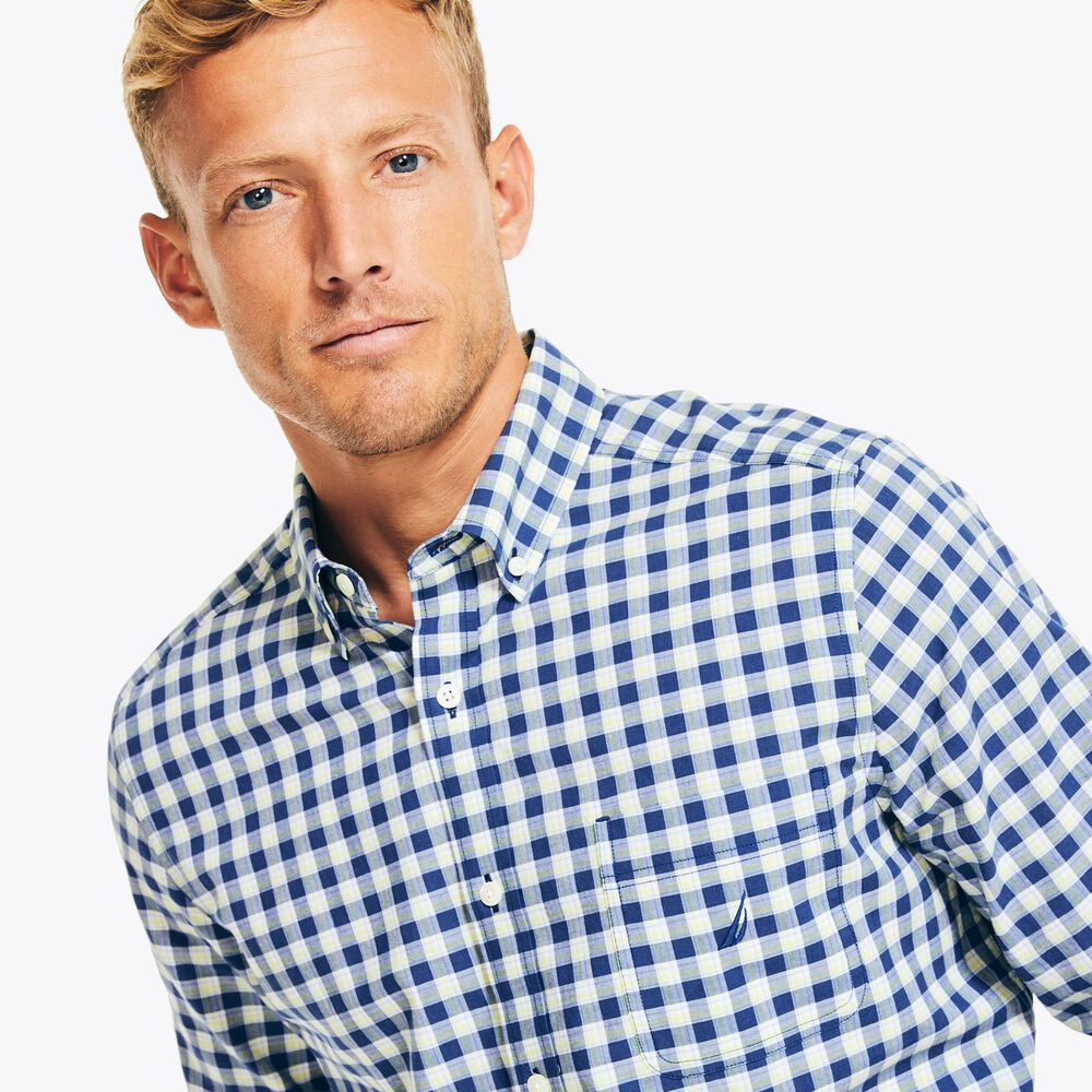 Sustainably Crafted Plaid Shirt,Estate Blue,large