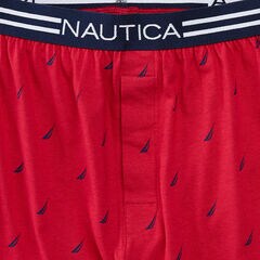STRETCH SAIL PRINT KNIT BOXERS,Dark Acacia,large