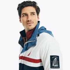 LIGHTWEIGHT COLORBLOCK WINDBREAKER JACKET,Sail White,large