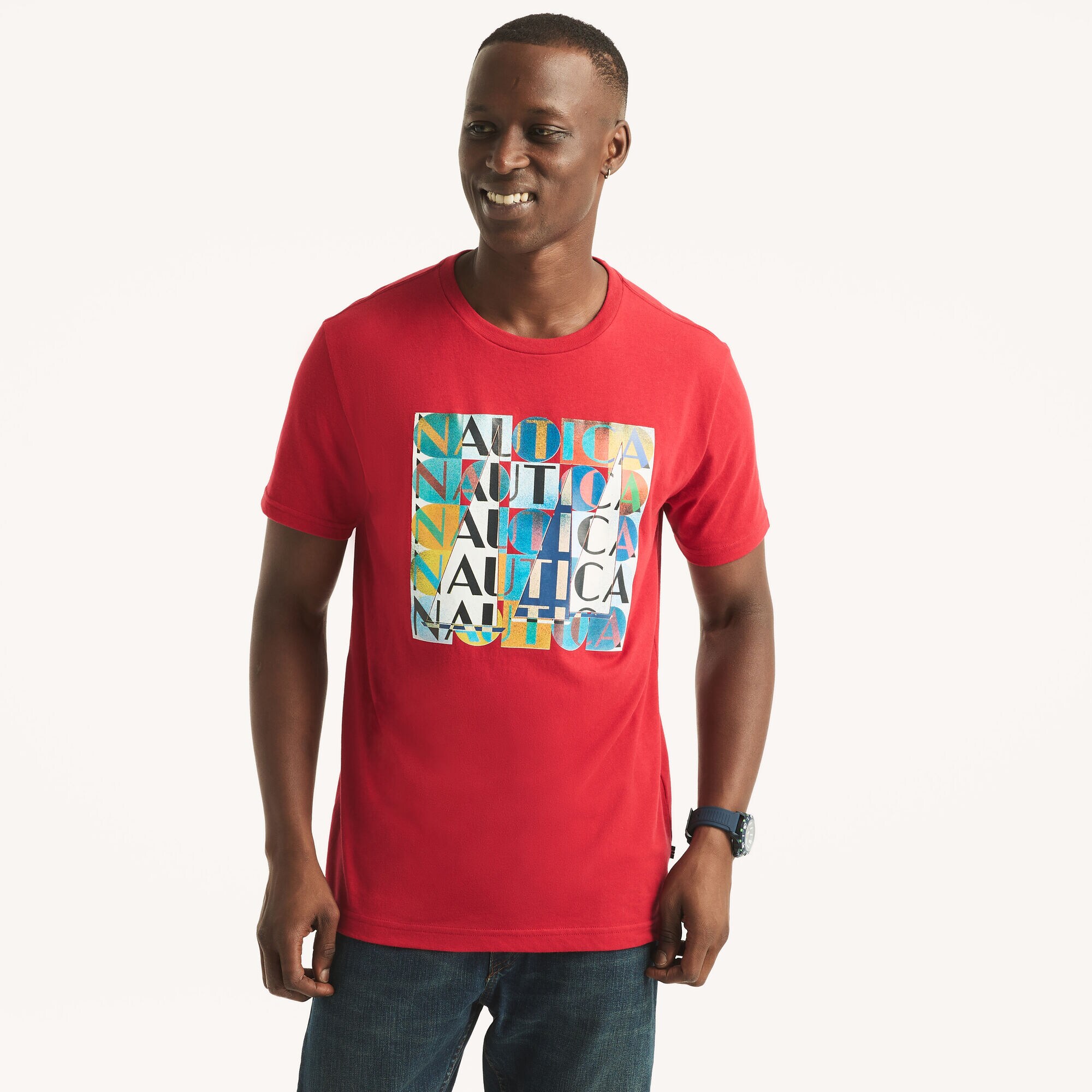 Logo Graphic T-Shirt,Tango Red,large