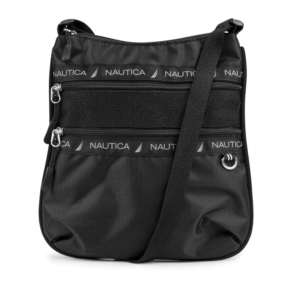 CAPTAIN'S QUARTERS NYLON CROSSBODY BAG,True Black,large