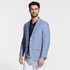 Brielle Stretch Chambray Blazer,Aquabreeze,large