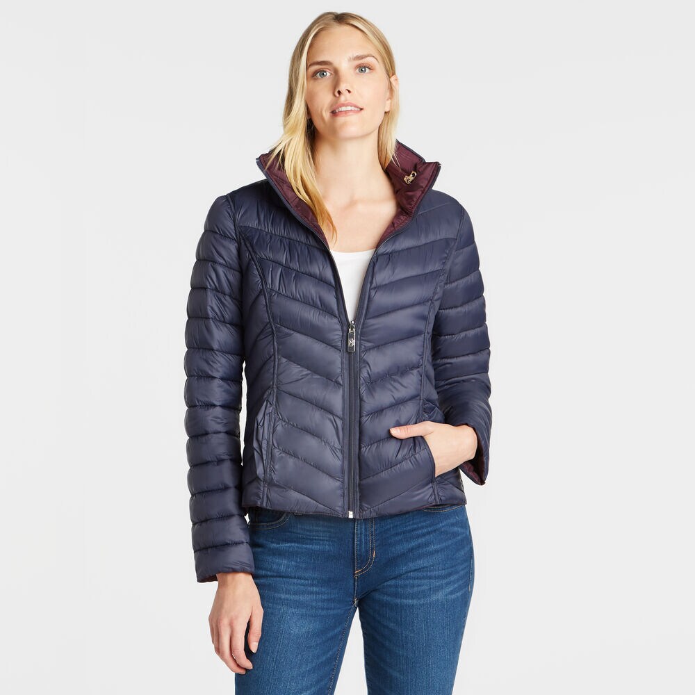 REVERSIBLE PACKABLE HOODED COAT,Raisin,large