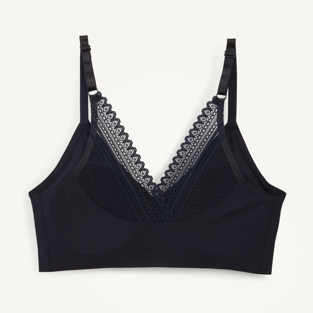 Ribbed Bra, 3-Pack,Workshirt Blue,large