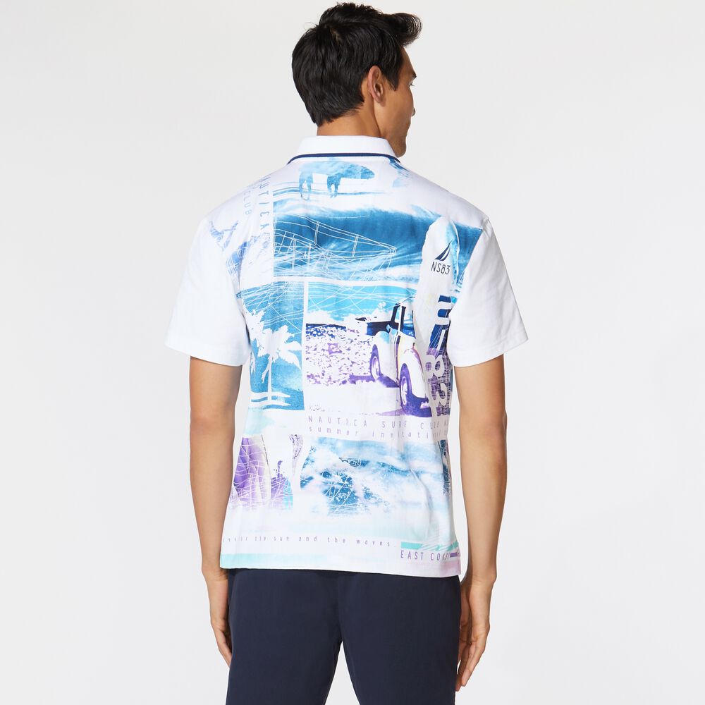 SURF CLUB GRAPHIC POLO,Bright White,large