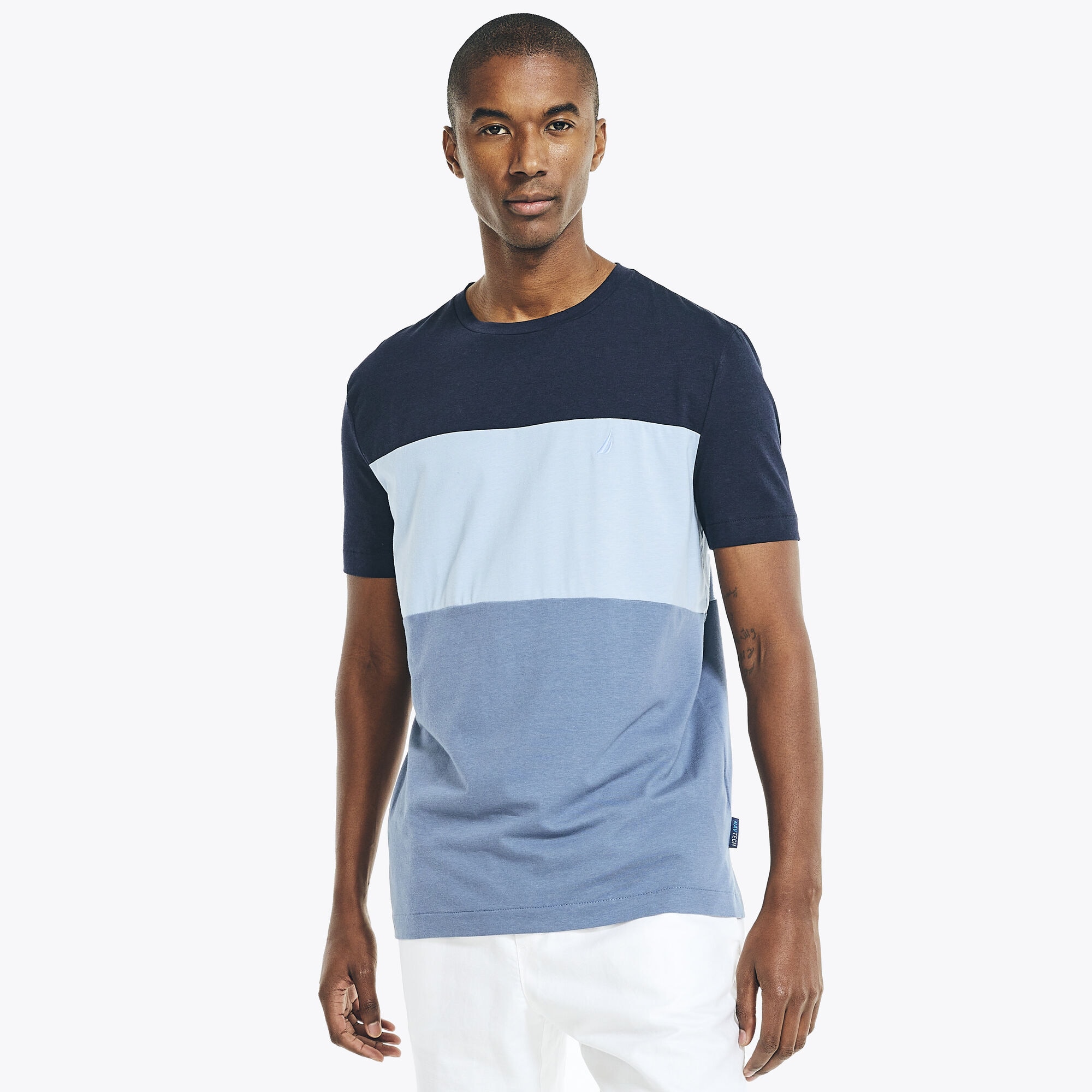 NAVTECH COLORBLOCK T-SHIRT,Navy,large