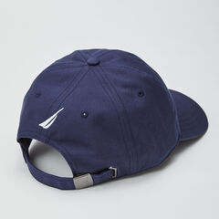 ANCHOR AND FLAG LOGO EMBROIDERED CAP,Navy,large