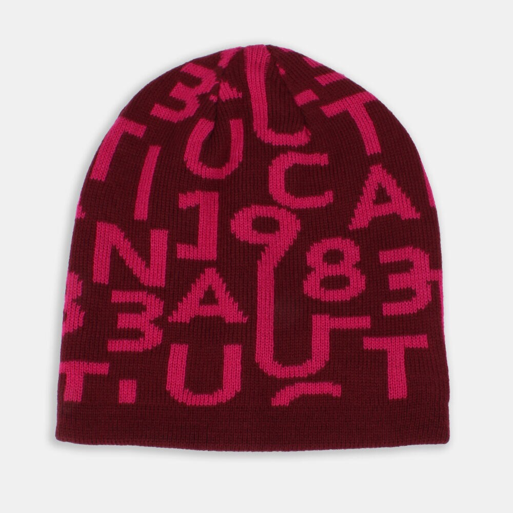 KIDS' LOGO KNIT BEANIE,Zinfandel,large