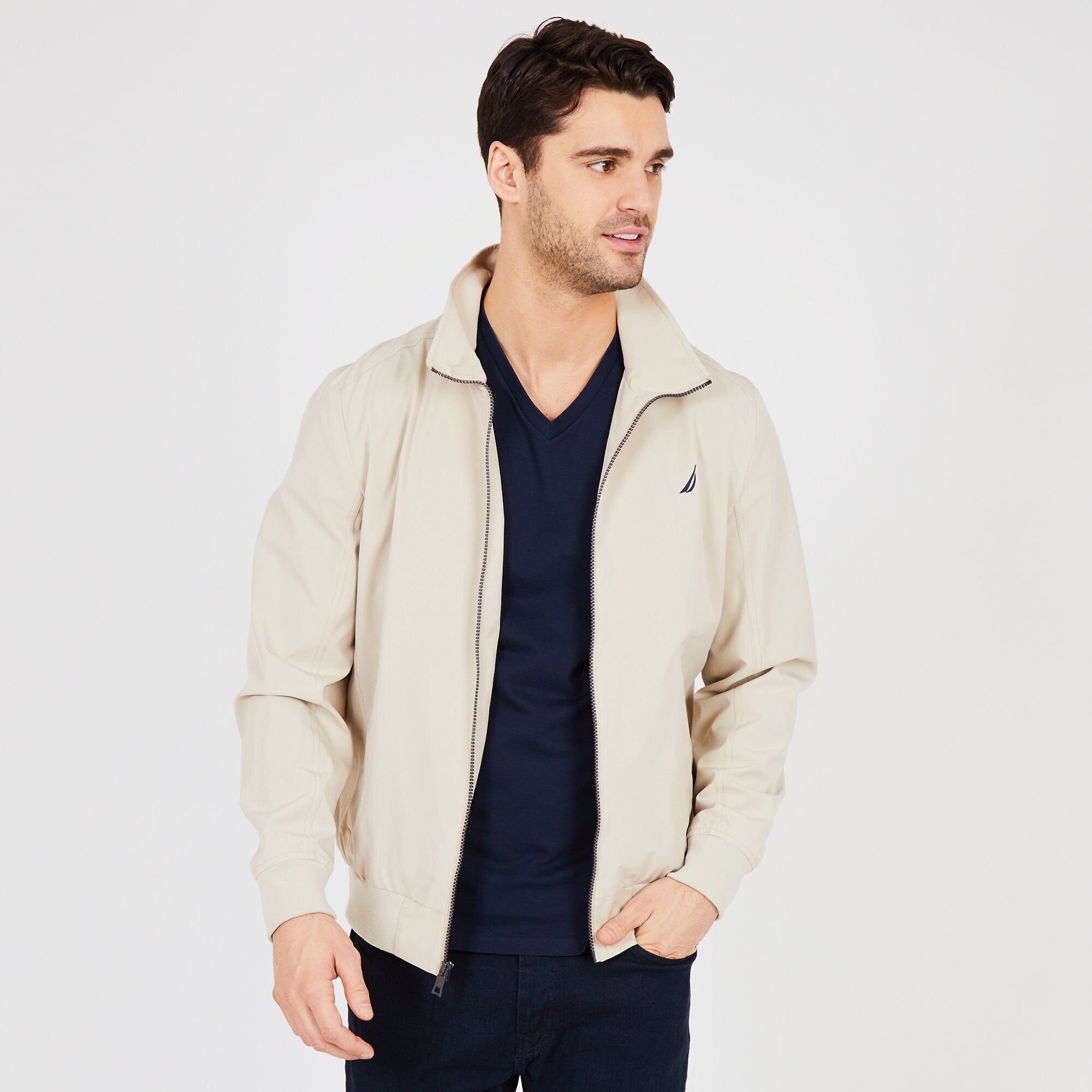 Water Resistant Bomber Jacket,True Khaki,large
