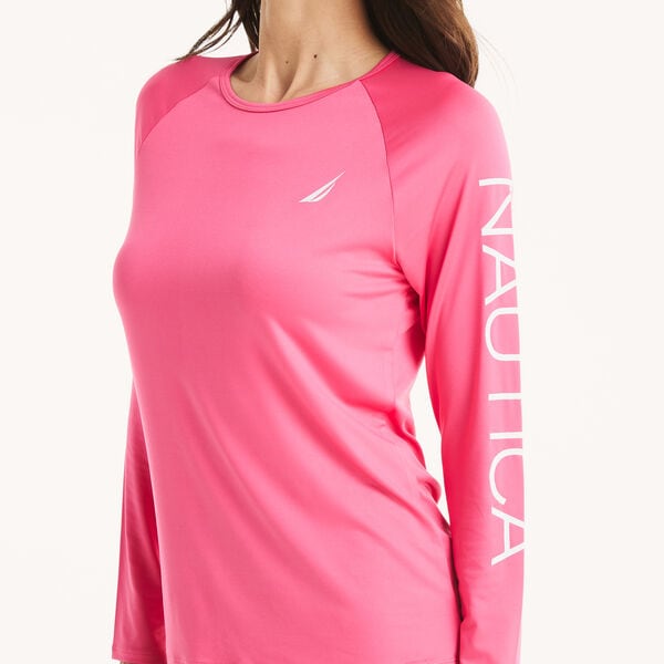 Logo Long-Sleeve Rash Guard Swim Shirt