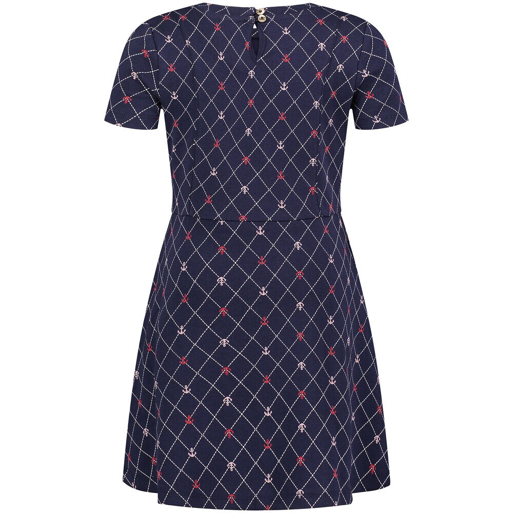 Little Girls’ Anchor Print Dress (4-6X),Navy,large
