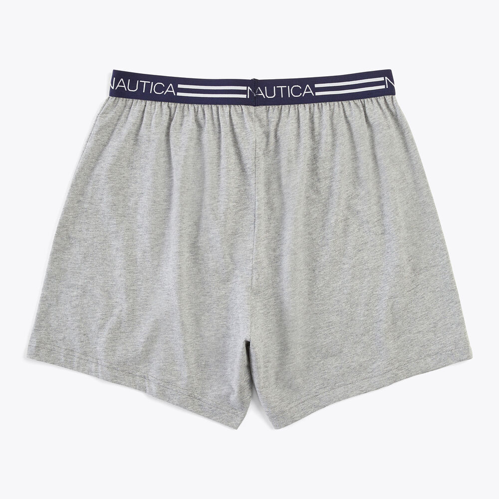 SOLID KNIT BOXERS, 3-PACK,Deep Ocean Blue Wash,large