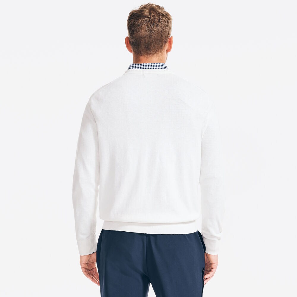NAVTECH V-NECK SWEATER,Marshmallow,large