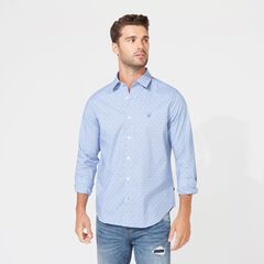 CLASSIC FIT WRINKLE-RESISTANT PLAID SHIRT,Clear Sky Blue,large