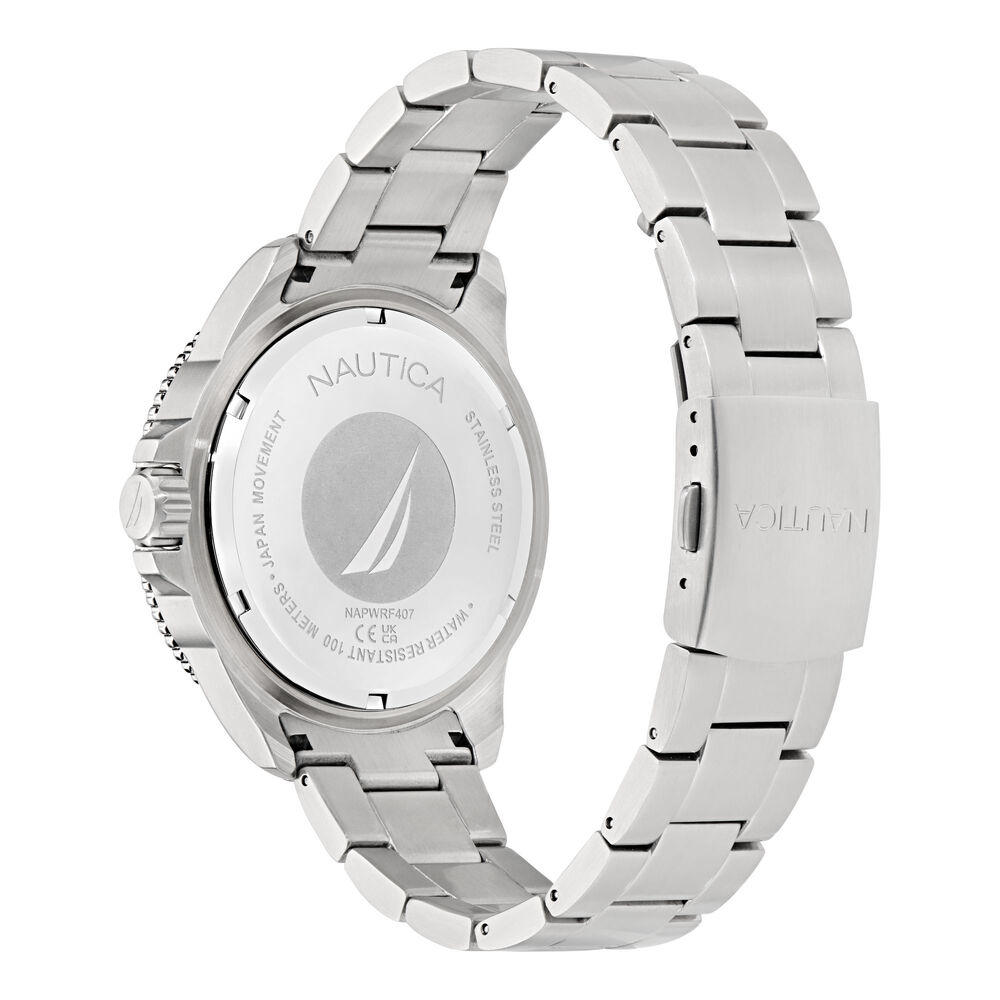 NCT Windrose Stainless Steel 3-Hand Watch,Moorings Grey Heather,large