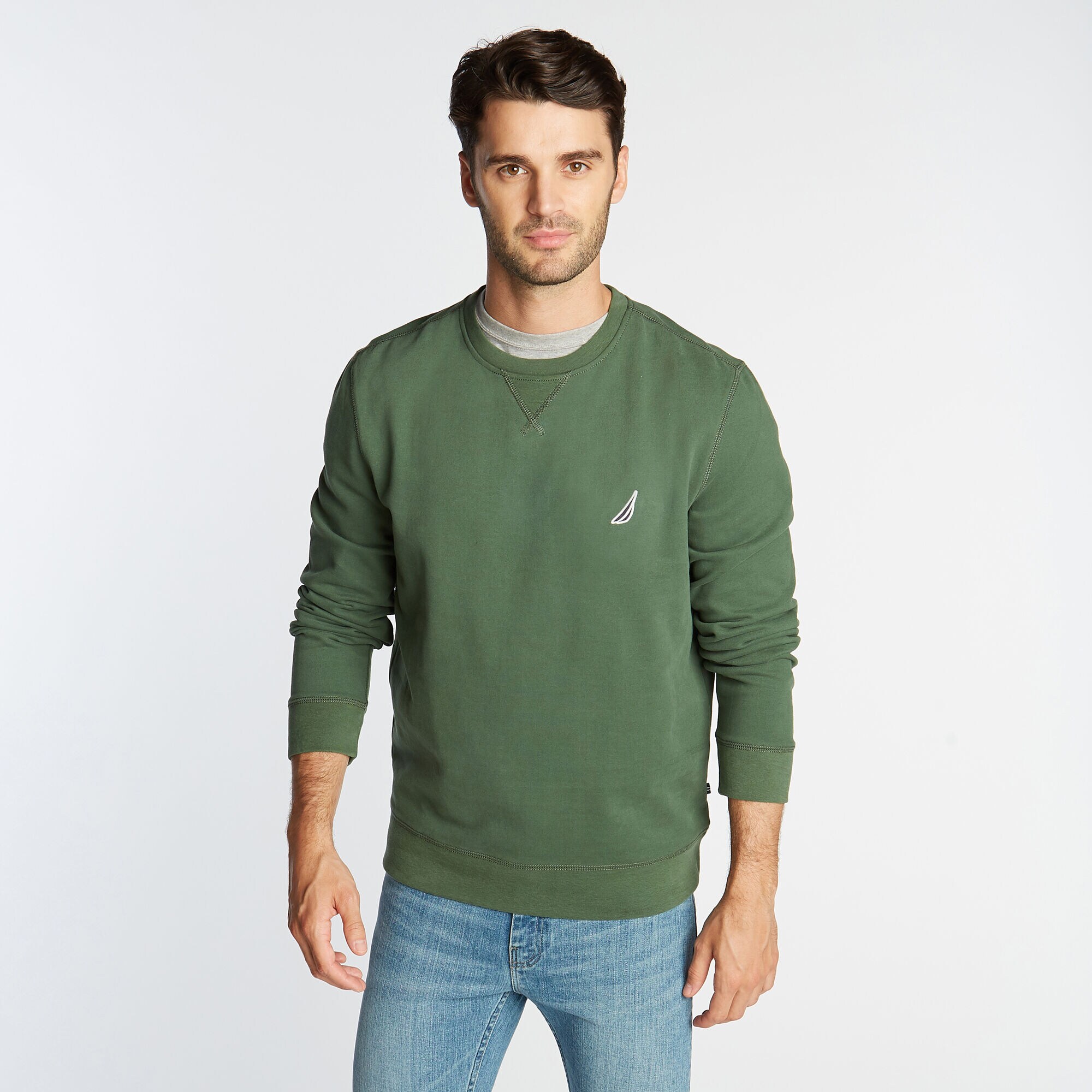 BRAND ICON FLEECE SWEATSHIRT,Pineforest,large