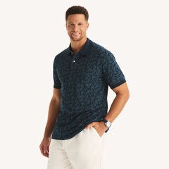 Big & Tall Classic Fit Printed Polo,Stellar Blue Heather,large