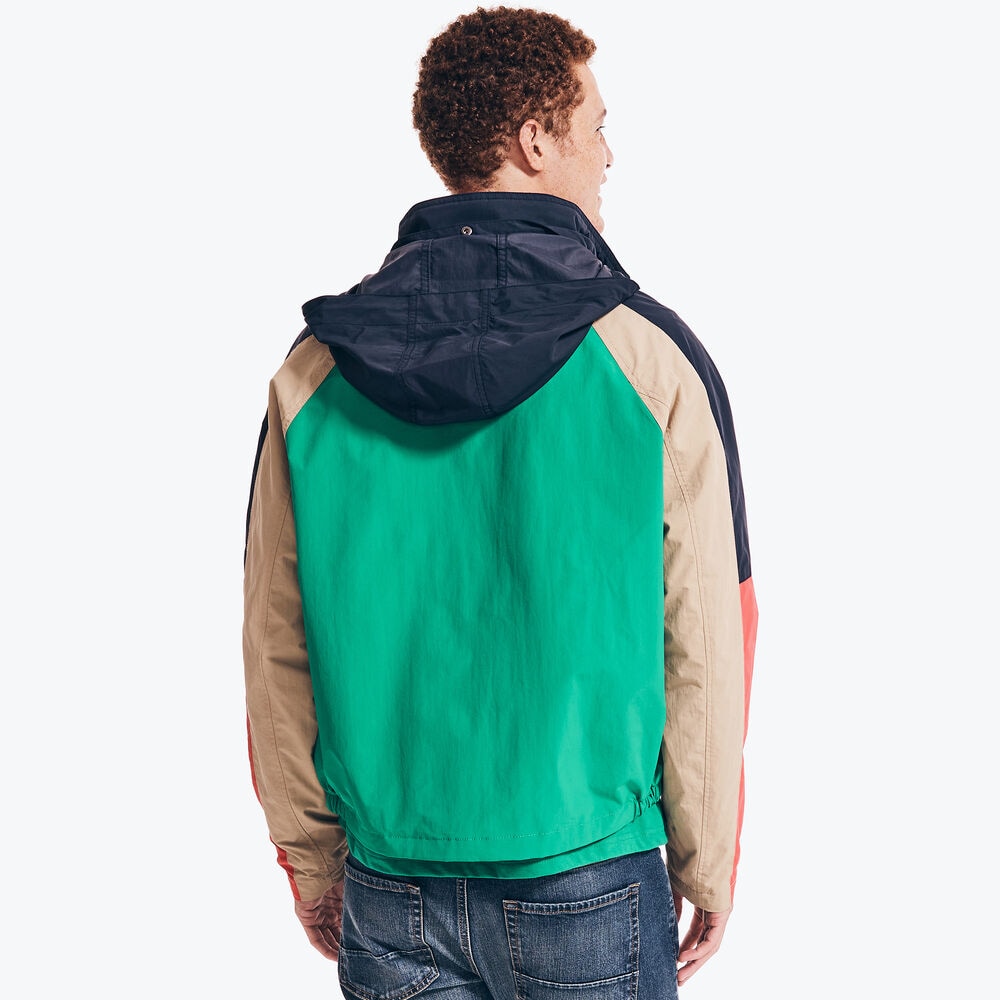 REISSUE COLORBLOCK LOGO-SLEEVE JACKET,Dark Dill,large