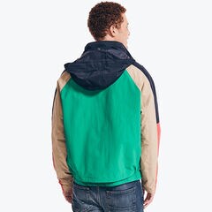REISSUE COLORBLOCK LOGO-SLEEVE JACKET,Dark Dill,large