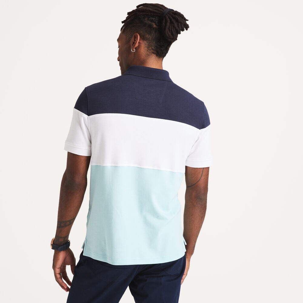 Colorblock Classic Fit Interlock Polo,Stellar Blue Heather,large