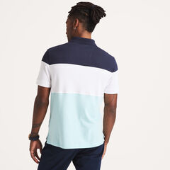 Colorblock Classic Fit Interlock Polo,Stellar Blue Heather,large