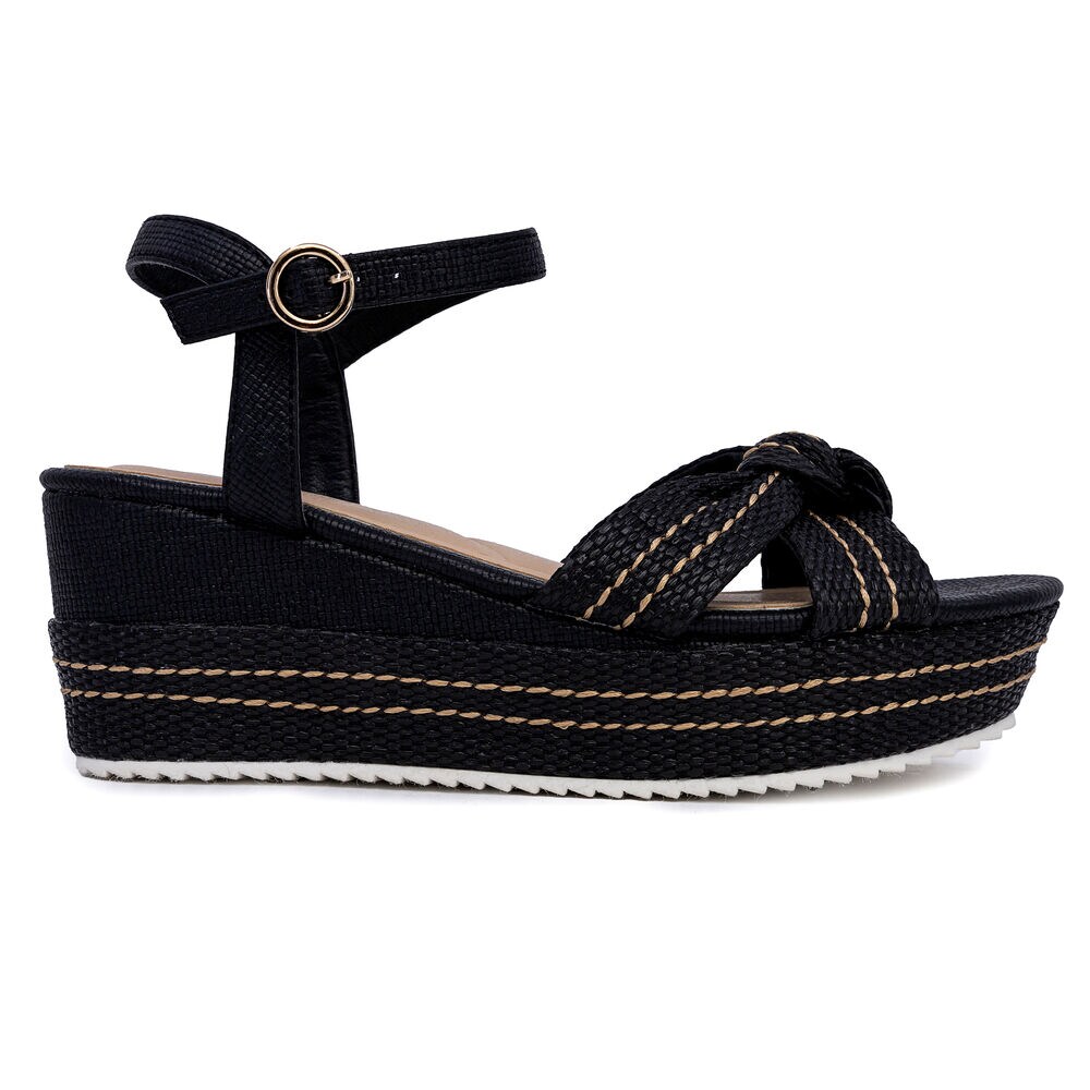 Wedge Sandal,Black,large