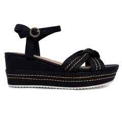 Wedge Sandal,Black,large