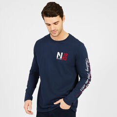 Sailing Challengers Graphic Long Sleeve T-Shirt,Navy,large