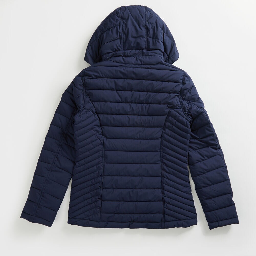 WATER-RESISTANT PACKABLE STRETCH HOODED COAT,Stellar Blue Heather,large
