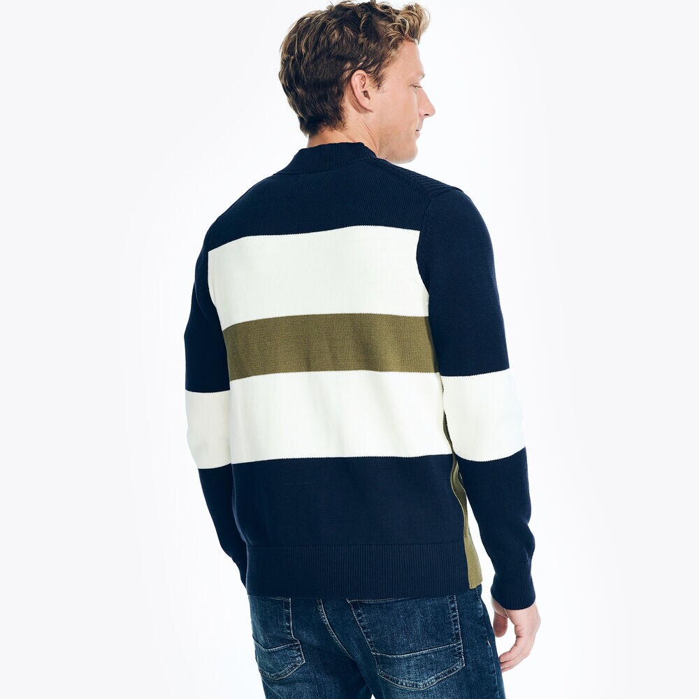1983 Textured Colorblock Cardigan,Stellar Blue Heather,large