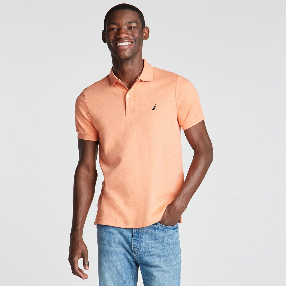 SLIM FIT INTERLOCK POLO,Coral Reef Heather,large