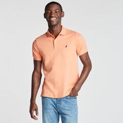 SLIM FIT INTERLOCK POLO,Coral Reef Heather,large