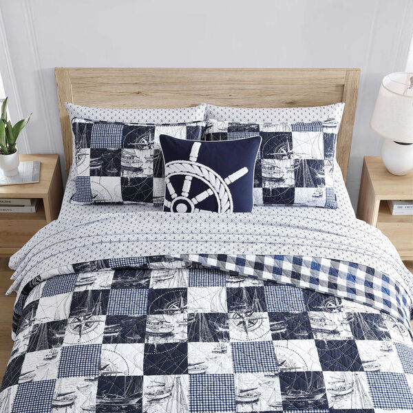 Sailor's Patchwork Blue Full/Queen Quilt Set