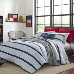 FENDING COMFORTER & SHAM SET IN GREY,Navy,large