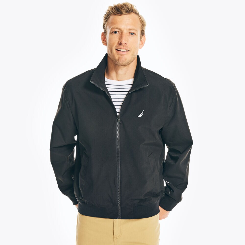 LIGHTWEIGHT RAINBREAKER BOMBER JACKET,True Black,large