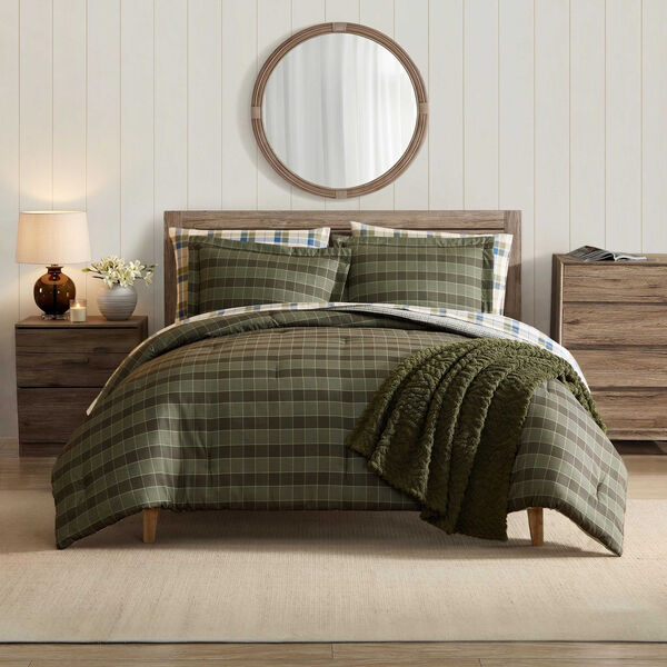 Haven Green Plaid Full/Queen Comforter Set