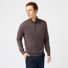 NAVTECH QUARTER-ZIP SWEATER,Sable Heather,large
