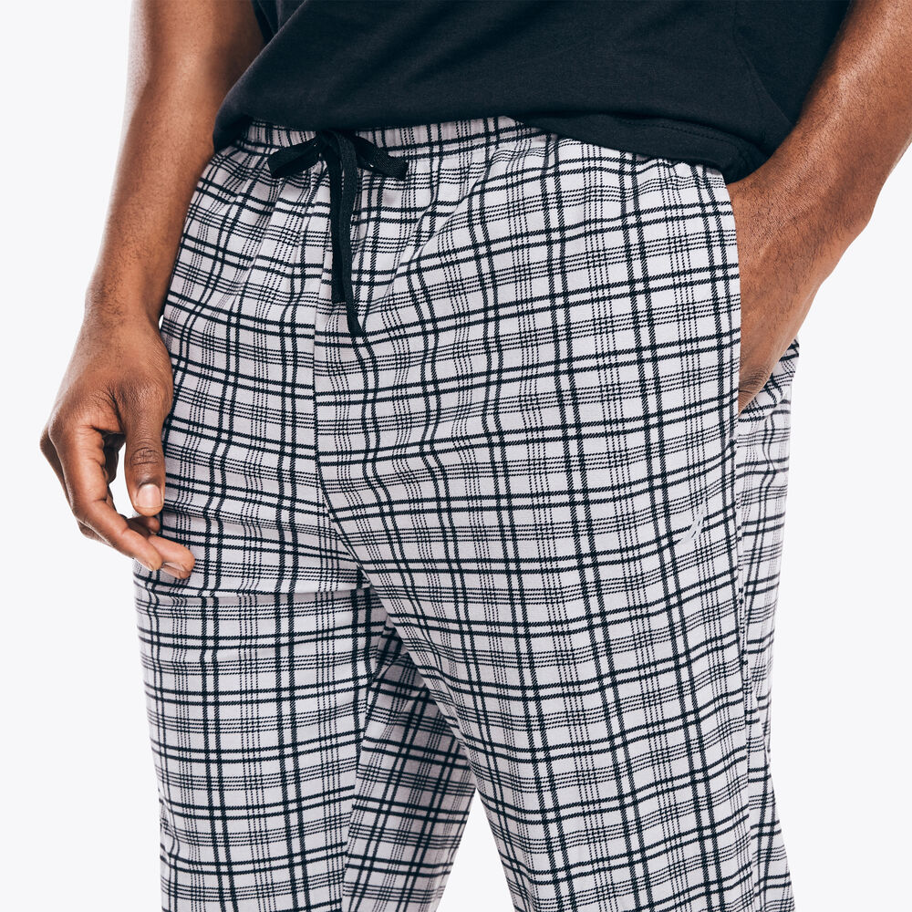 PLAID FLEECE SLEEP PANT,Grey Alloy,large