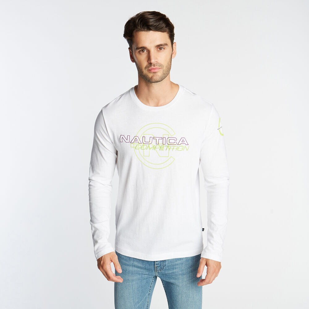 NAUTICA COMPETITION LONG-SLEEVE T-SHIRT,Bright White,large