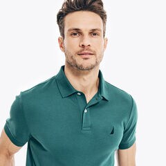 SLIM FIT INTERLOCK POLO,Shaded Spruce,large