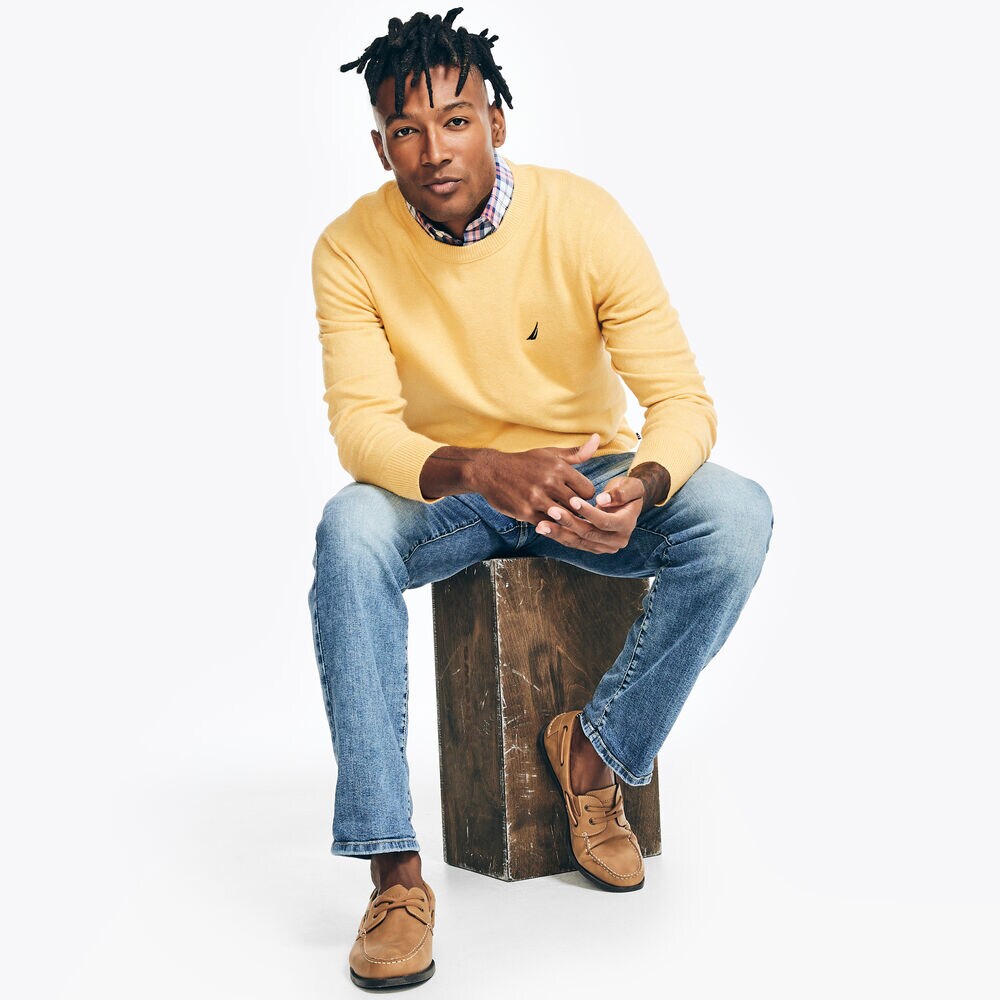 CREWNECK SWEATER,Yellow,large