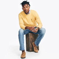 CREWNECK SWEATER,Yellow,large